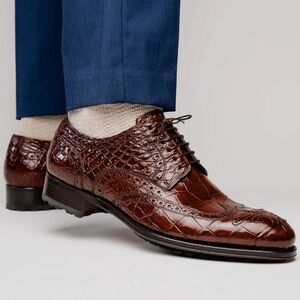 Caporicci 3318 Brown Genuine alligator Men's Oxfords 👞